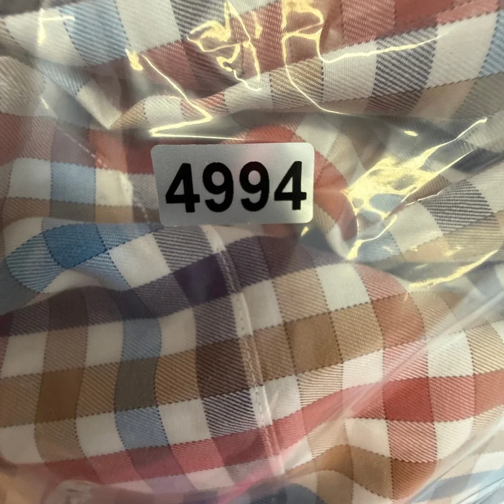 Peter Millar Mens XXLarge Plaid Long Sleeve Button Down‎ Shirt 100% Cotton